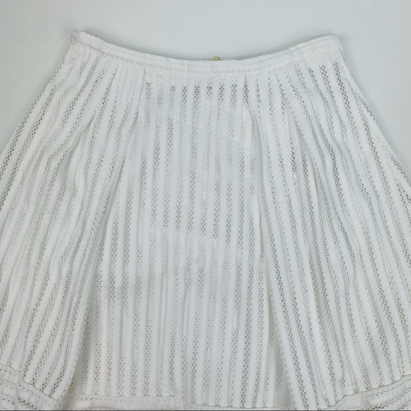H&M Lace Skirt White Bohemian Mesh A Line Size 12 - Picture 3 of 10
